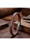 💎   Premium Brown Leather Weave and Steel Bracelet 31833B9D3 - 20 cm - 3