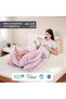 ® U Shaped Full Body Maternity Pillow with Removable Velvet Cover - Pink - 5