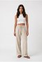 Women's Wide Leg Elastic Waist 100% Cotton Muslin Palazzo Trousers - 4