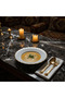 Yamatsu White Porcelain Soup Plate with Golden Rim — 9 Inch - 2