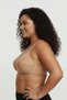 Skin Color Plus Size Premium Quality Women's Lace Gathering Bra C Cup - Comfortable Minimizer Wire Free Spongeless Underwear - 4