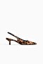 Kitten-heeled leather slingbacks - 5