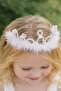 White Color Feather and Beaded Children's Crown - 4