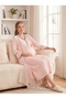 Pink 100% Cotton Buttoned Maternity Nightgown and Nursing Gown Set with Full Length Nightgown and Dressing Gown, Set of 2 - 6
