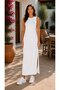 Women's Crew Neck Maxi Dress with Slit Detail - 5