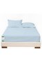 ® 3 Piece Fitted Sheet Set 160x200cm with 2 Pillow Cover, Hotel Luxury Supersoft, Sky Blue