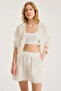 Embroidered Motif Cotton Shorts - 3