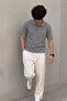 Men's Classic Gray Polo Collar T-Shirt - 3