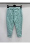 Women's Mint Italian Star Patterned Sequined Elastic Waist Lace-Up Lycra Pants Size 40 - 46 - 4