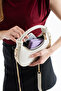 Cream Baguette Model Hand Shoulder and Crossbody Women's Bag - 3