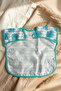 Baveta Tropical Leaf Patterned Liquid-Proof Baby Food Bib with Pockets - Blw Compatible Stain-Resistant Wide - 6