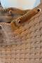Women's Knitted Casual Shoulder Bag Lined Steel Mesh Bag 5005 Camel - 5