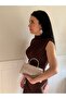 Women's Silver Handle Detailed Letter Cover Evening Dress & Event Bag - 4