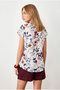 Women's White Fuchsia V-Neck Woven Viscose Blouse Blz-19003048 - 5