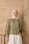 Women's Shoulder Pleated Detail Blouse Green