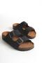 Madrid Unisex Orthopedic Sole Slippers with Double Strap Buckle, Daily Comfortable Outdoor Slippers, Cork Sole, Black - 2