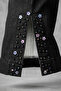 Plus Size Women's Below Knee Button Detail Jeans Capri 01 Anthracite - 5