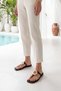 Women's Blunt Toe Flip Flops with Gold Metal Round Accessories Daily Slippers Velvos Brown Satin - 6