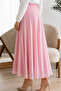Polka Dot Chiffon Hijab Skirt O221 Pink - 4