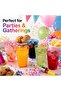 Sunny Colored Reusable Plastic Cups 8oz – 25 PCS Transparent Colored Drinking Cups for Juice, Water & Soft Drinks | Recyclable BPA-Free Party Cups (Blue) - 4