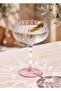 Footed Glass Ice Cream Bowl Pink White 240 ml - 2