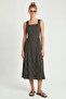 Polka Dot Patterned Summer Viscose Dress Lzh0029 Brown
