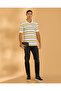 Men White and Yellow And Striped Polo Shirt - 2