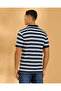 Men Navy and Blue And Striped Polo Shirt - 3