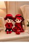 Set of 2 Cute 45CM Plush Dolls Couple with Pink Outfits, Soft Stuffed Toys for Wedding Bedroom Decor & Valentine's Day Gifts - 4