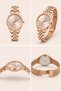 Rose Gold Color Metal Cord Minimal Women Wrist Watch - 3