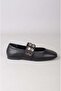 Seç 3198 Genuine Leather Women's Ballet Flats Black