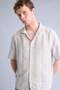 100% Cotton Premium Boxy Fit Apaş Collar Striped Short Sleeve Shirt G4153Ax26Sm - 3