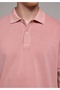Regular Fit Polo Neck Plain Men's Pink Short Sleeve T-Shirt - 4