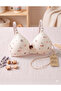 Cotton Girls' Training Bra Without Underwire, Removable Straps, Heart Star Pattern