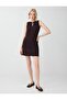 Bitter Coffee Slim Fit Round Neck Sleeveless Mini Knitted Dress - 4