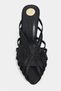 Judith Black Satin Open Toe Detailed Caged Women's Heeled Slippers - 5