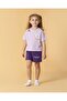Floral Printed Purple Girls' Top and Bottom Set - 3
