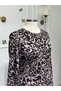Women's New Season Patterned Mother's Dress with Piping at the Collar - 2