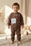 Action Street Kids Unisex Brown Cotton Oversize Sweatshirt and Jogger Tracksuit Set - 3