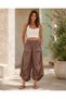 Milky Brown Color, Long Front and Short Back, Pocket Detailed Italian Linen Shalwar - 2