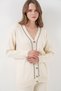 Women's Cardigan Pants Knitwear Double Set - Ecru 1399 - 3