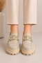 Çnr Women's Cream Skin Buckle Detailed Casual Shoes - 5