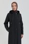 Plus Size Thin Quilted Overcoat - Black - 3