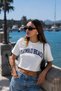 Women's White Comfortable Fit Hawaiian Printed Crop T-Shirt (95% Cotton) - 2