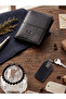 Lyon Model Magnetic Genuine Leather Wallet, Wristlet, and Keychain Set Father's Day Gift