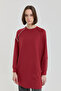 Stone Detailed Knitted Sweatshirt Burgundy - 2
