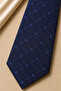 ربطة عنق مصنوعة من الحرير بنسبة 100% بتصميم خاص - أنثراسايت - أزرق داكن - 3