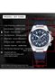 Watches for Men Luxury Quartz Water Resistant Watch Men's Chronograph Genuine Leather Strap 5206BU - 7