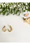 Small Gold Hook Steel Earrings - 3