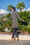 Women's Full-Covered Plus Size Black Patterned Long Sleeve Quick-Drying Sea Pool Hijab Swimsuit Set - 3